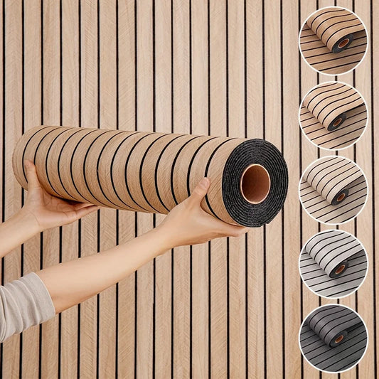 Wood Slat Peel-and-Stick Wall Panel 40cmX3m